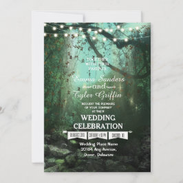 Förändrad inbjudan till Forest Ljus Rustic Wedding