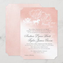 Förändrad inbjudan till Rosa Fairy Tale Wedding