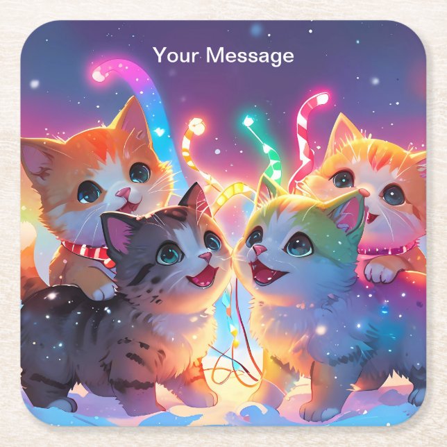 Förändrad julglöd underlägg papper kvadrat (Framsidan)