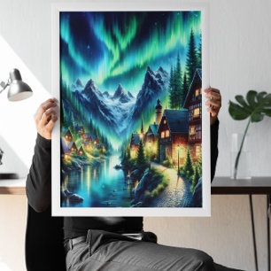 Förändrad kabin i Whispering Skogen Poster