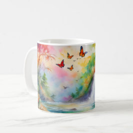 Förändrad kaskad - Tranquil Waterfall Escape Kaffemugg