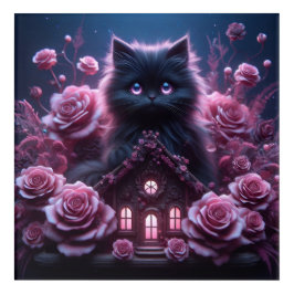 Förändrad Kitten Haven: 3D-Mörk Fantasy Art Print