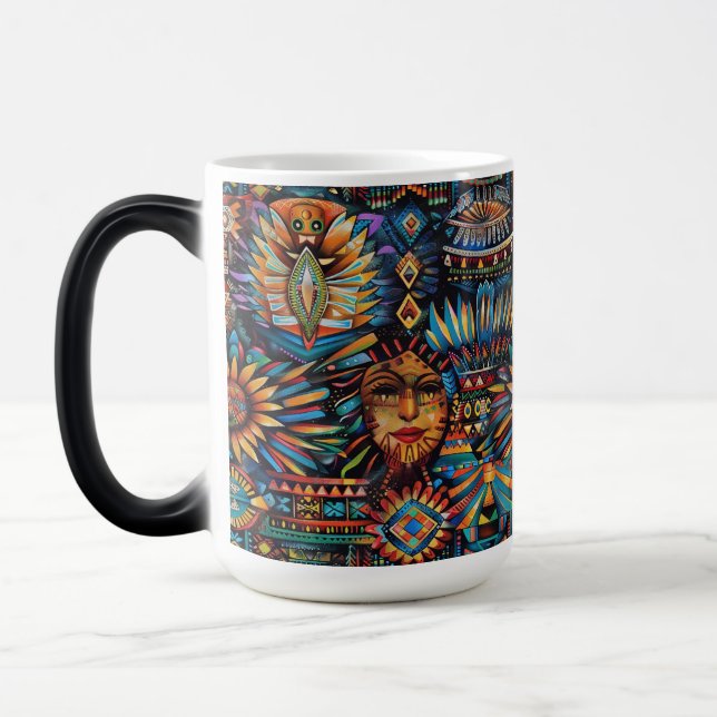 Förändrad kobolttermisk "pre-Columbian Tapestry" Magisk Mugg (Vänster)
