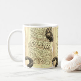 Förändrad konst Voynich-manuskript sidor orm uggla Kaffemugg