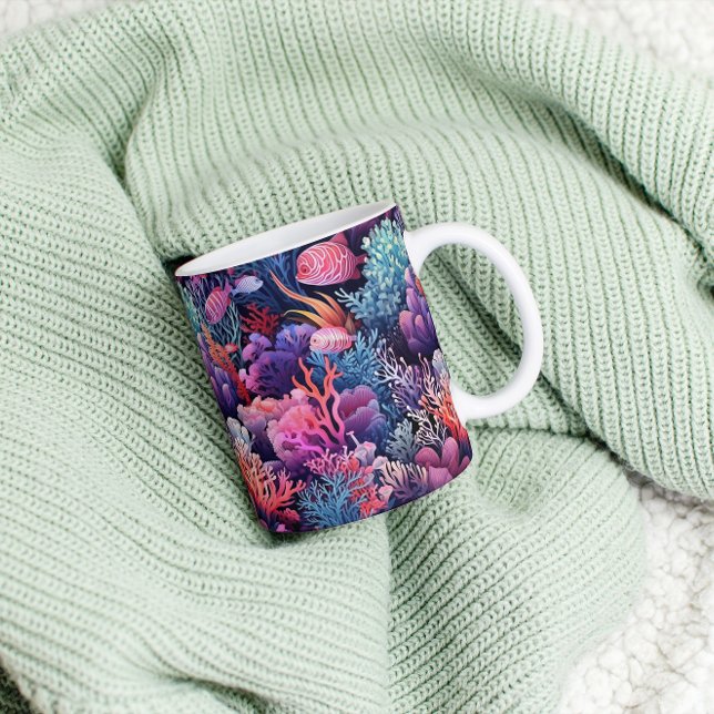 Förändrad korallrev Färgfull undervattensscen Mugg (Beautiful coral reef mug)