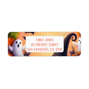 Förändrad Kväll - Festive Halloween Pappra Tallrik Returadress Etikett