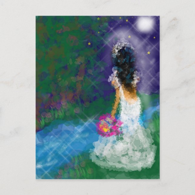 Förändrad kvällstid, Firande, födelsedag, Möhippa Inbjudan Vykort (Framsida)