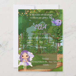 Förändrad Lila Fairy Birthday-inbjudan Inbjudningar