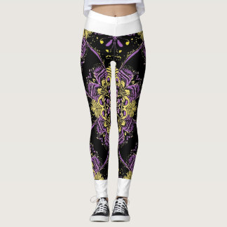 Förändrad Lila Guld Mandala Leggings