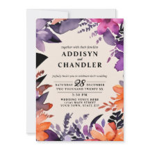 Förändrad Lila + Orange Blommigt Halloween Bröllop