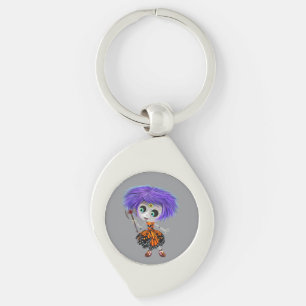 Förändrad Lilac-nyckelkedja Swirl Silverfärgad Nyckelring