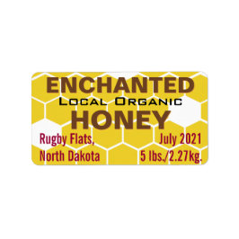 Förändrad lokal ekologisk honung Burk Adressetikett