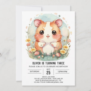 Förändrad modern Hamster Birthday Inbjudningar