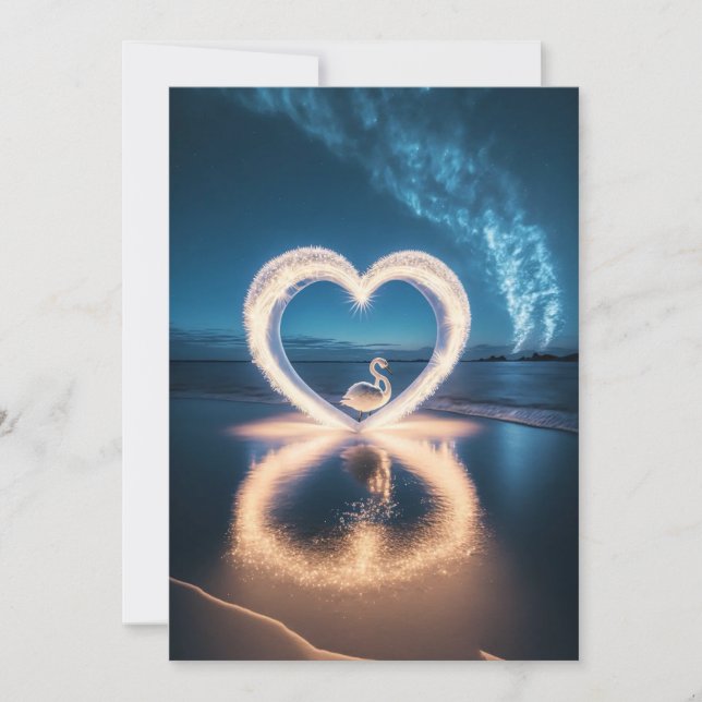 Förändrad natt: Starlight Reflection Bröllop Inbjudningar (Framsida)