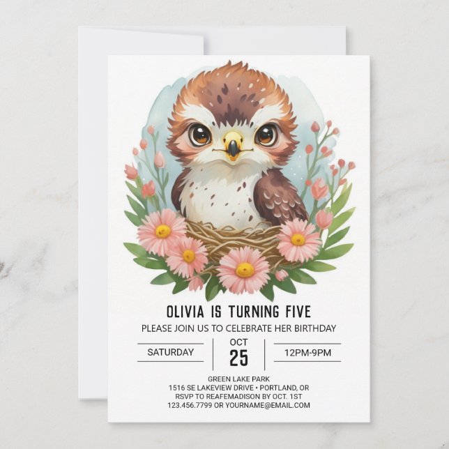 Förändrad Online Bird Birthday Inbjudningar (Framsida)