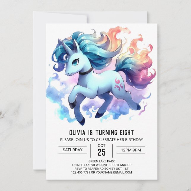 Förändrad Online Horse Birthday Inbjudningar (Framsida)