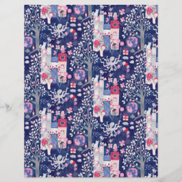 Förändrad Papper Fairytale Bokar Blue Scrapbook