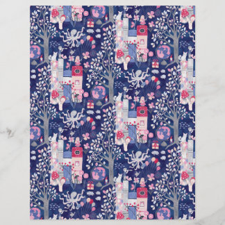 Förändrad Papper Fairytale Bokar Blue Scrapbook