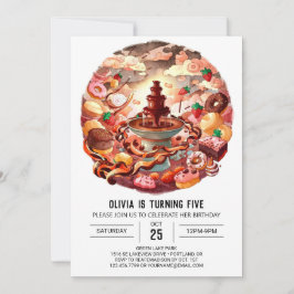 Förändrad Pastel Chocolate Birthday Inbjudningar