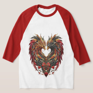 Förändrad ritning av glas i draken t shirt