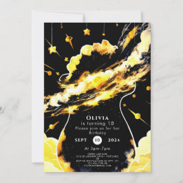 Förändrad Roligt Space Birthday Inbjudningar