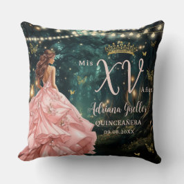 Förändrad  Rosa av skogen Quinceañera Sweet 16 Kudde