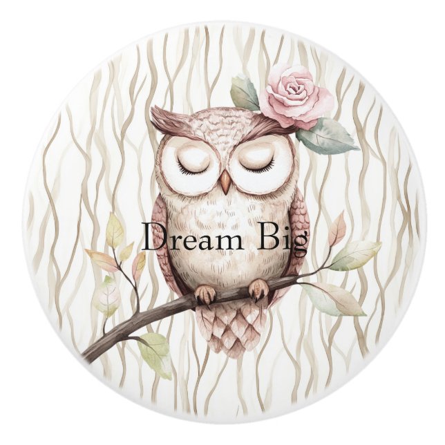 Förändrad Rosa Flower Uggla Knopp (Framsidan)