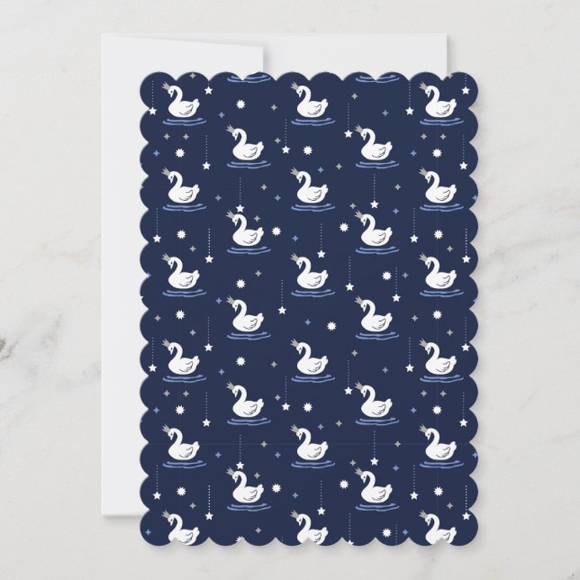Förändrad Sjö - Svan Mönster-design Julkort (Framsida)