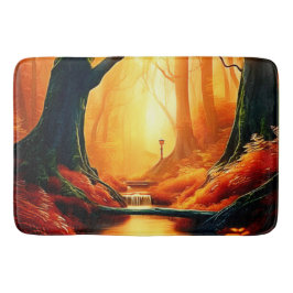 Förändrad skog Golden Glow Badrumsmatta