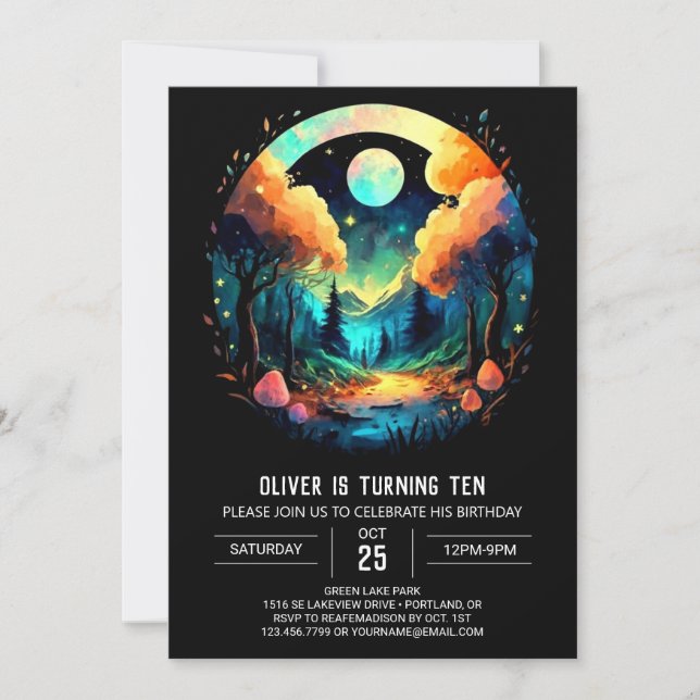 Förändrad Skogen Chic Birthday Inbjudningar (Framsida)