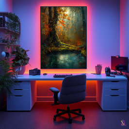 Förändrad skogsdamm - Mystical Woodland Art Poster