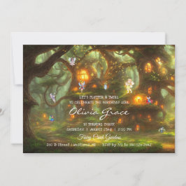 Förändrad skogsmark Fairy Slumber Party Inbjudningar
