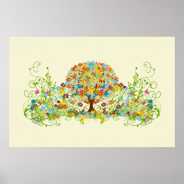 Förändrad skogsomkrets i Kärlek Bröllop Träd Poster (Framsidan)