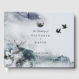 Förändrad skogsstation Måne Bröllop Guest Bok