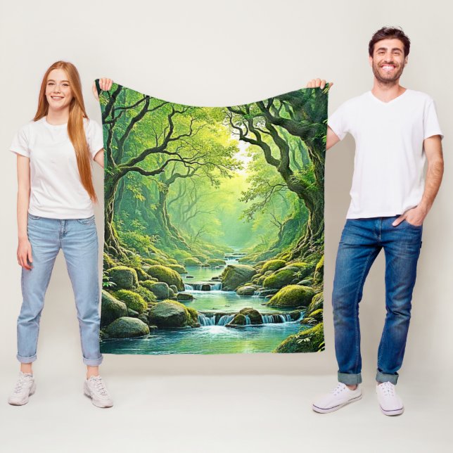 Förändrad skogsströmsdesign fleecefilt (På plats)