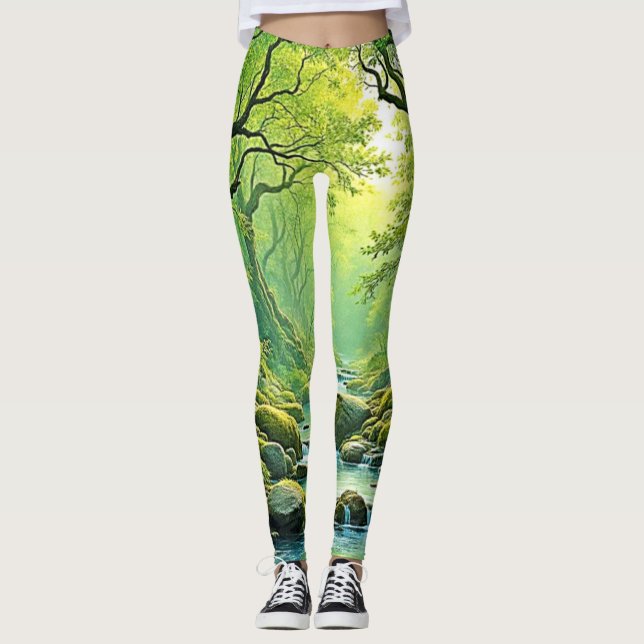 Förändrad skogsströmsdesign leggings (Framsida)