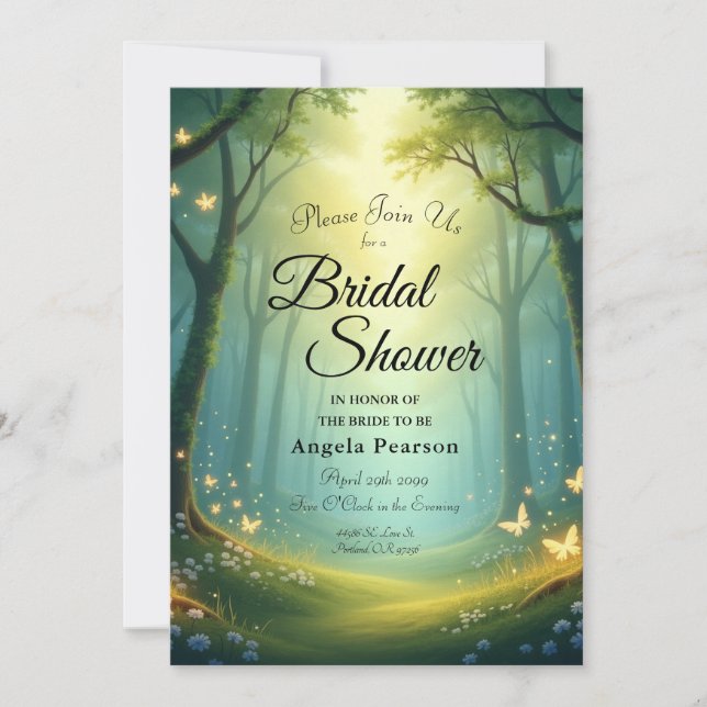 Förändrad solupplyst glimmer Grove Inbjudningar (Framsida)