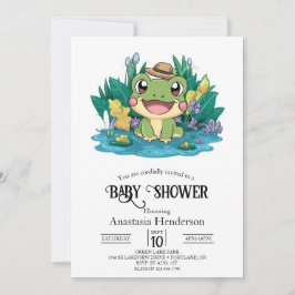 Förändrad Söt Frog Baby Shower Inbjudningar