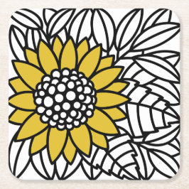 FÖRÄNDRAD SUNFLOWER UNDERLÄGG PAPPER KVADRAT