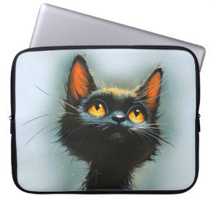 Förändrad svart katt laptop fodral