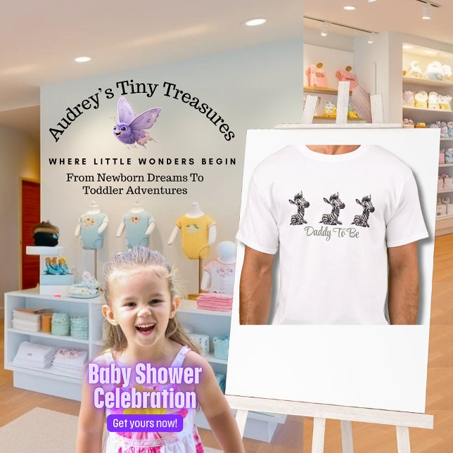 Förändrad Tecknad Zebra Baby Shower T Shirt (Skapare uppladdad)