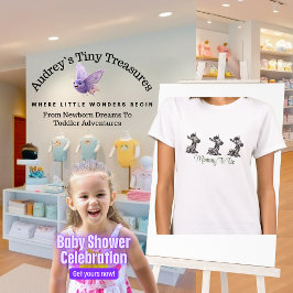 Förändrad Tecknad Zebra Baby Shower T Shirt