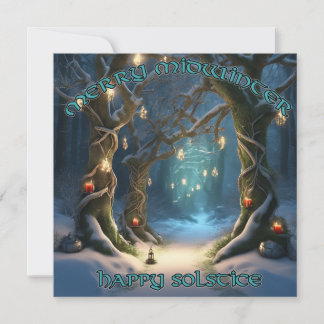 Förändrad utskrift av Forest Solstice Väg Hälsning Julkort