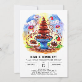 Förändrad vattenfärg Chocolate Birthday Inbjudningar