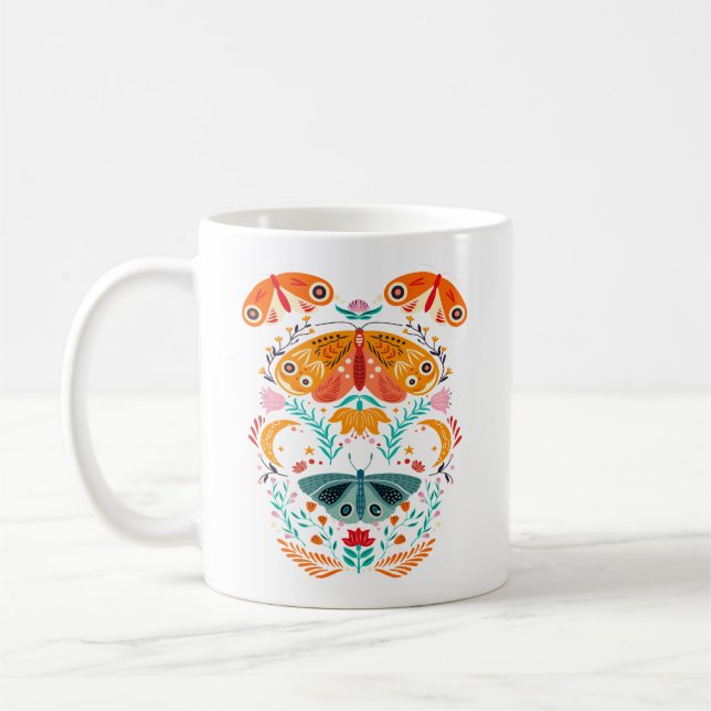 Förändrad Vingar Magic Moth Butterfly Kaffemugg (Vänster)