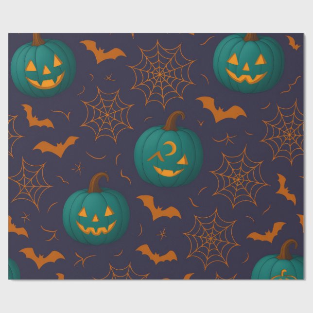 Förändrade skuggor - Teal & Twilight Halloween Presentpapper (Platt)
