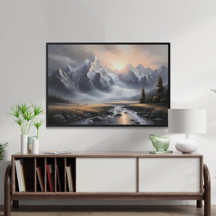 Förändrat bergslandskap Whimsical Home Poster