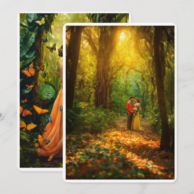 Förändrat Forest Bröllop Card (Fram/baksida)