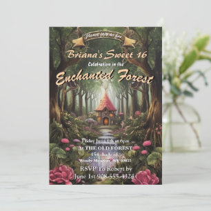 Förändrat Forest Fairy House Sweet 16-inbjudningar Inbjudningar