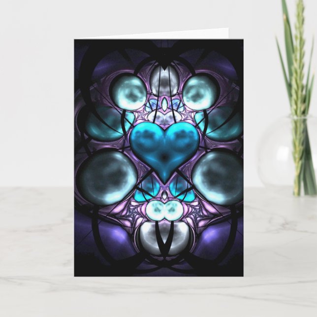 Förändrat kort för Heart Fractal Hälsning (Framsida)